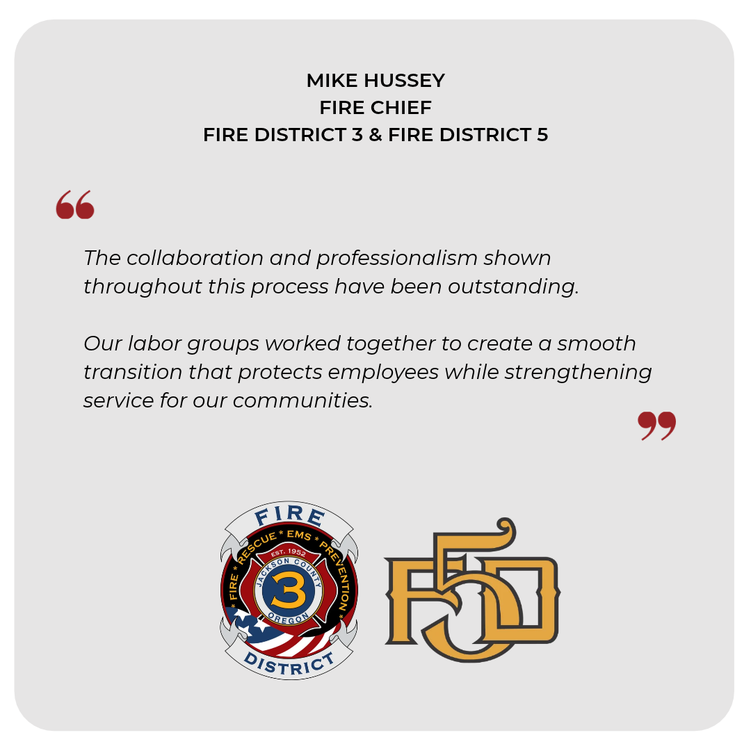 Media Release: Fire District 3 & Fire District 5 Sign Agreement to Combine Personnel and Equipment for Stronger Regional Service